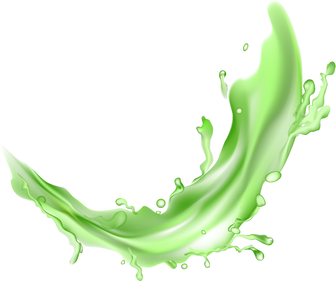 illustration of a stain of juice, a splash of green liquid